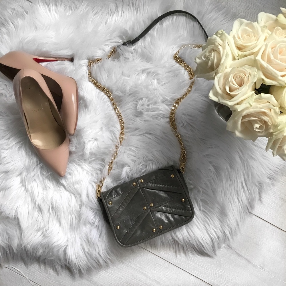 Badgley Mischka Taupe Gray Crossbody Bag - Picture 1 of 8